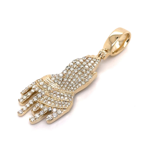 2.50 CT. Diamond Praying Hands Pendant in 10KT Gold - White Carat - USA & Canada