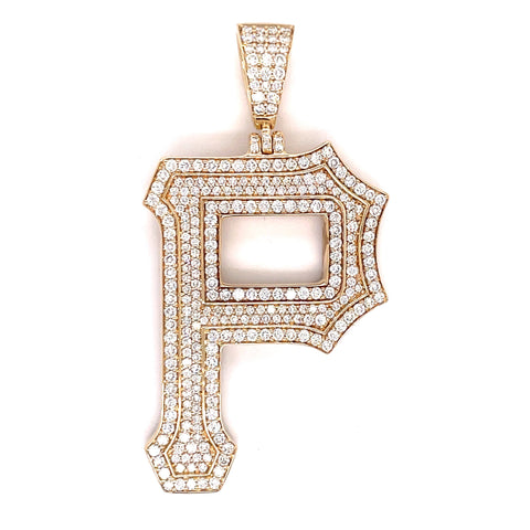 3.00 CT. Diamond Letter "P" Pendant in 10KT Gold - White Carat - USA & Canada