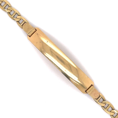 10K Gold Mariner Link Name Plate Bracelet (Regular)-8MM - White Carat - USA & Canada