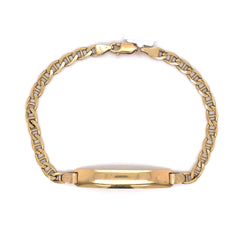 8mm Gold Mariner Link Name Plate Bracelet 10K - White Carat - USA & Canada
