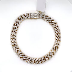 2.96CT Diamond Cuban Bracelet in 10K Gold - 9mm - White Carat Diamonds 