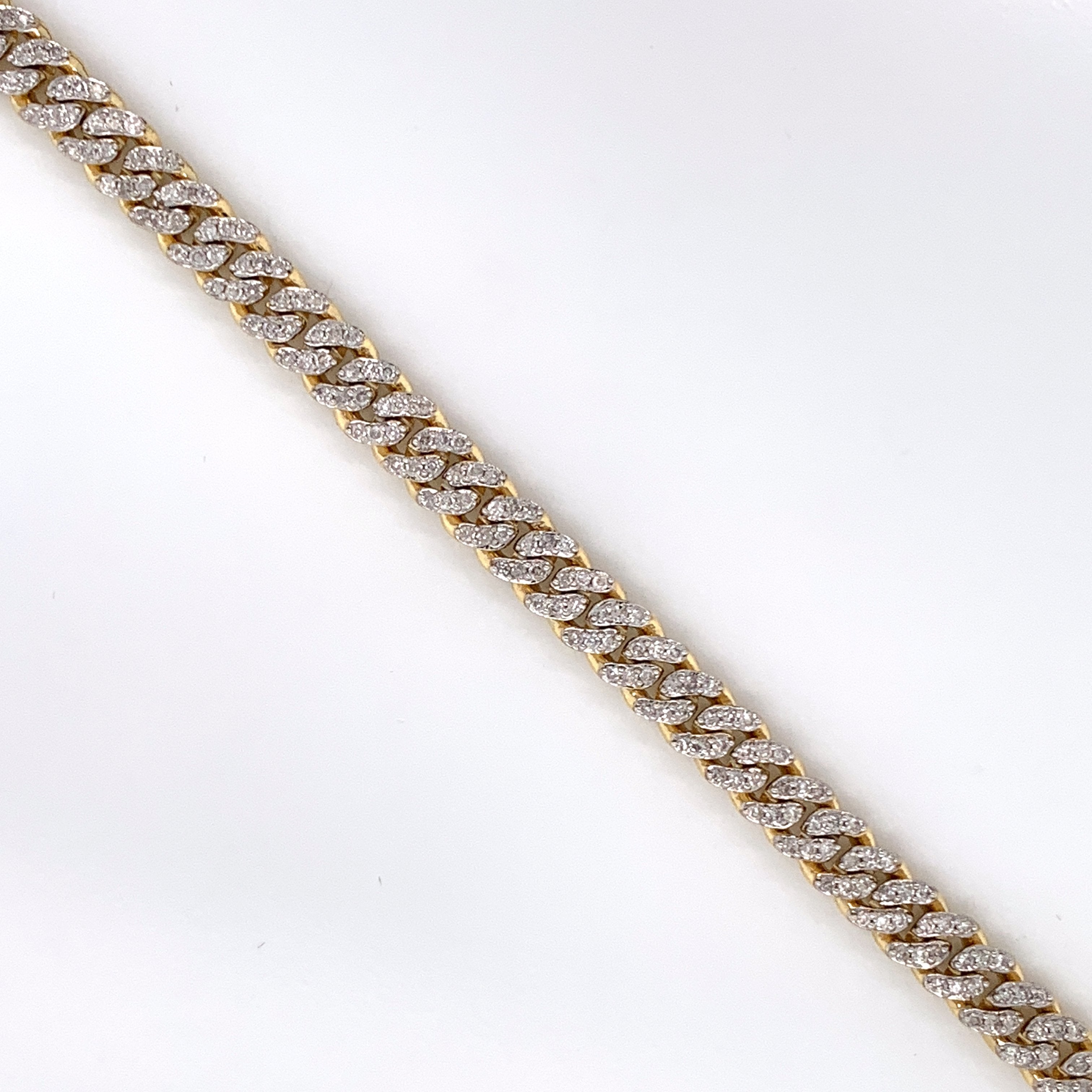 2.40 CT. Diamond Cuban Bracelet Gold 10K - 5.5mm - White Carat - USA & Canada