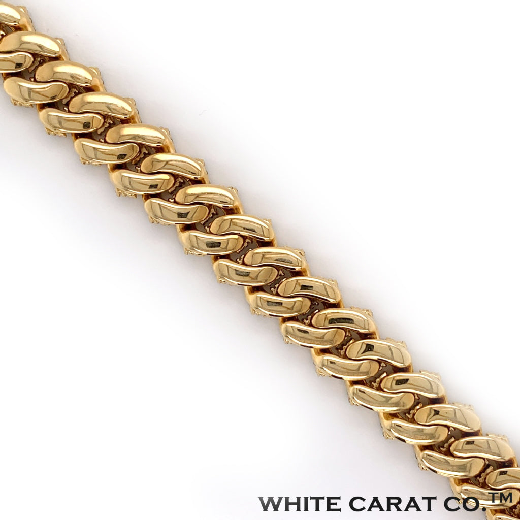 10.47CT Diamond Raised Prong Cuban Bracelet Gold 10K - 13.5mm - White Carat - USA & Canada