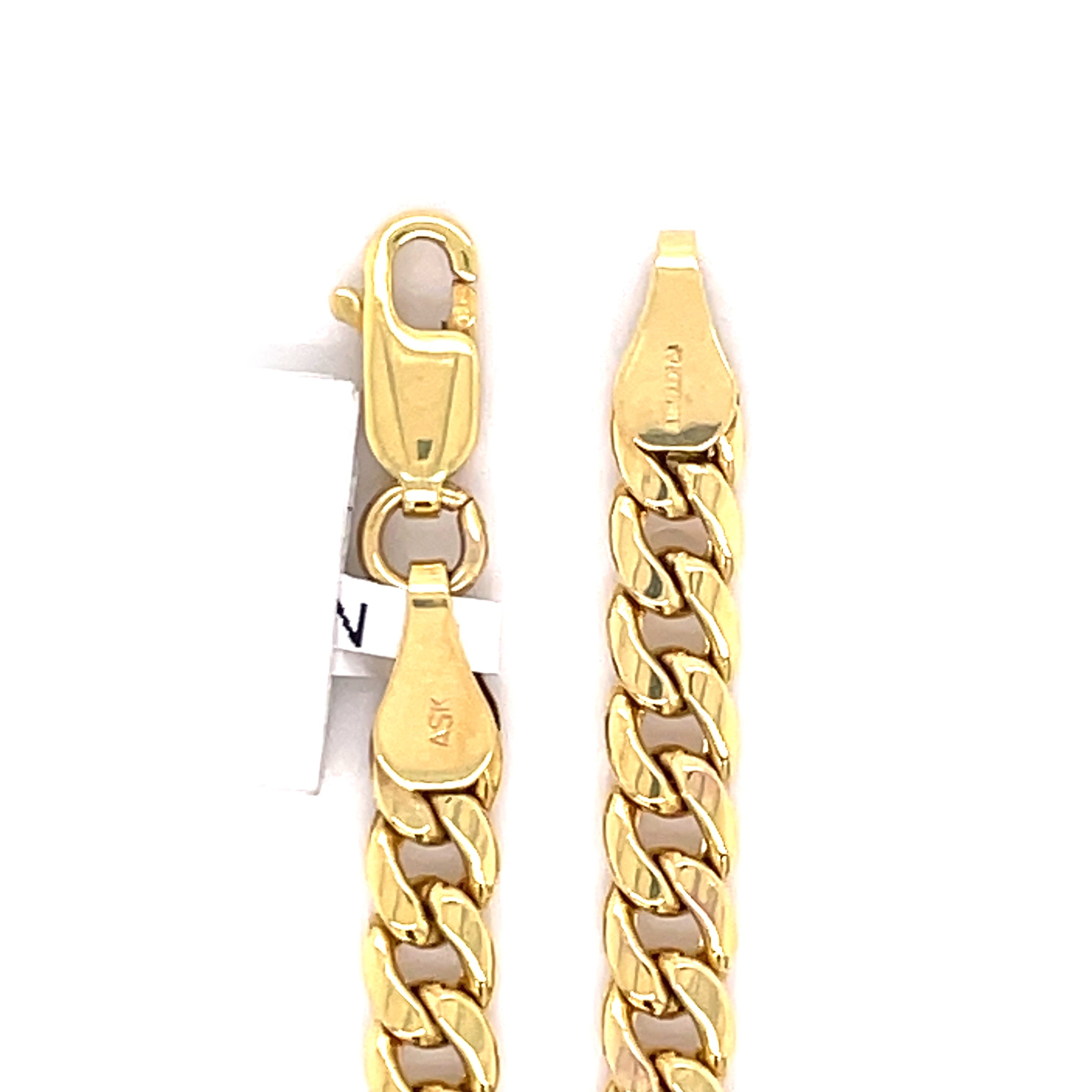 5mm Gold Miami Cuban Bracelet 10K - White Carat - USA & Canada