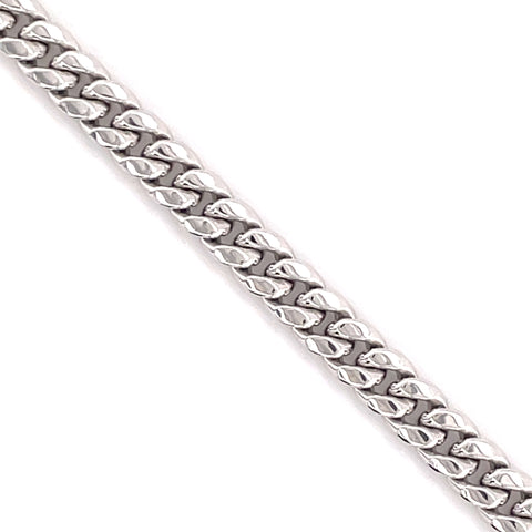 10K White Gold Miami Cuban Bracelet -5.0MM - White Carat - USA & Canada