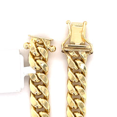 10K Solid Gold Miami Cuban Bracelet -8.0MM - White Carat - USA & Canada