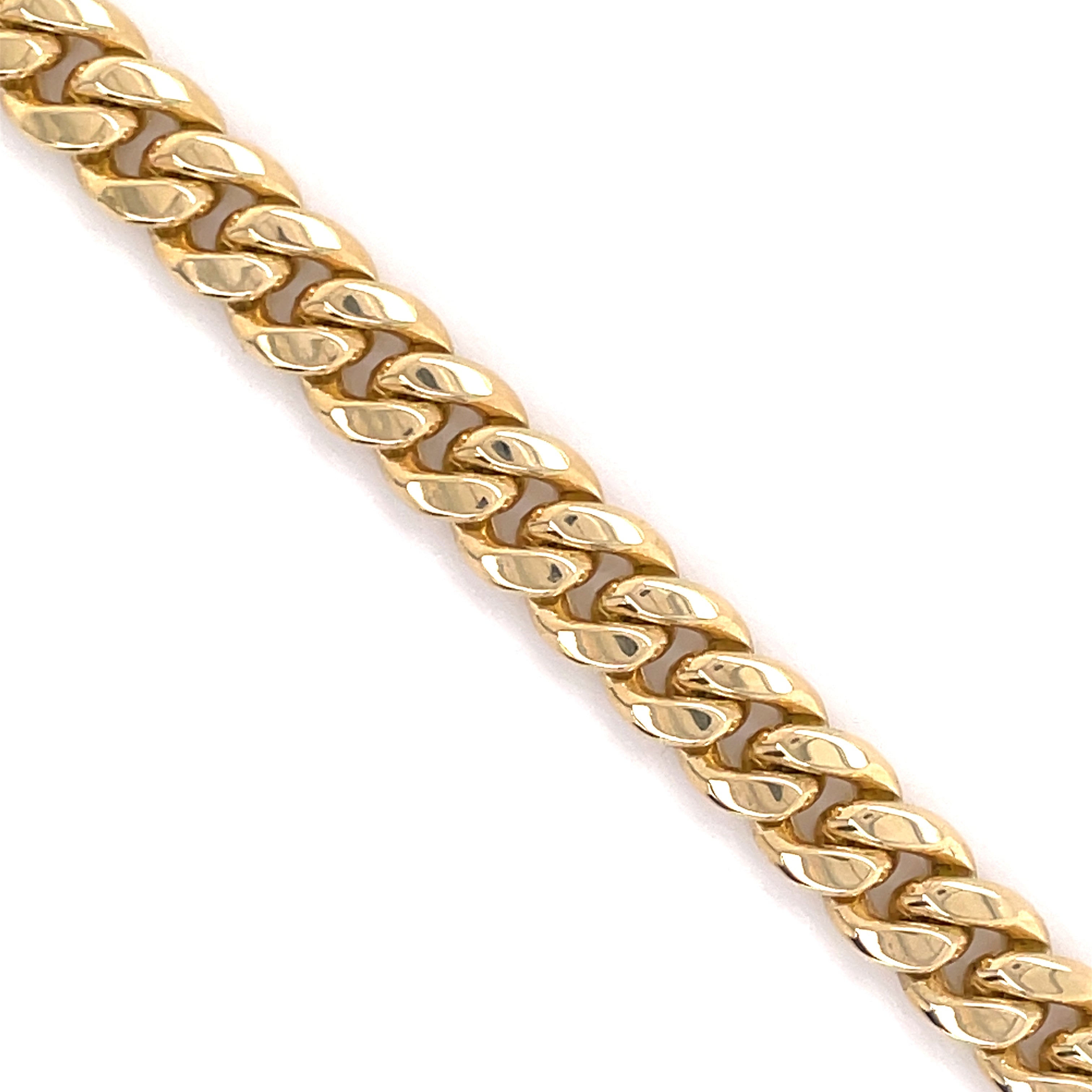 10K Gold Miami Cuban Bracelet (Regular) - 6.5MM - White Carat - USA & Canada