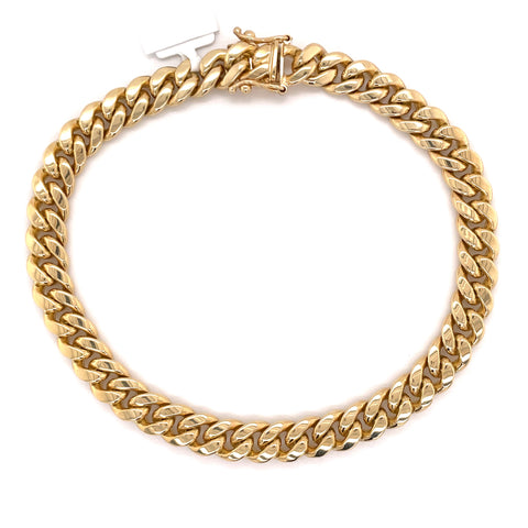 6.5mm Gold Miami Cuban Bracelet 10K - White Carat - USA & Canada