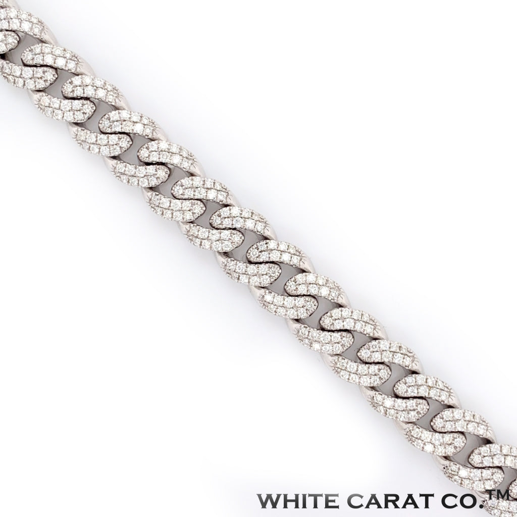6.17CT Diamond Cuban Bracelet White Gold 14K - White Carat - USA & Canada