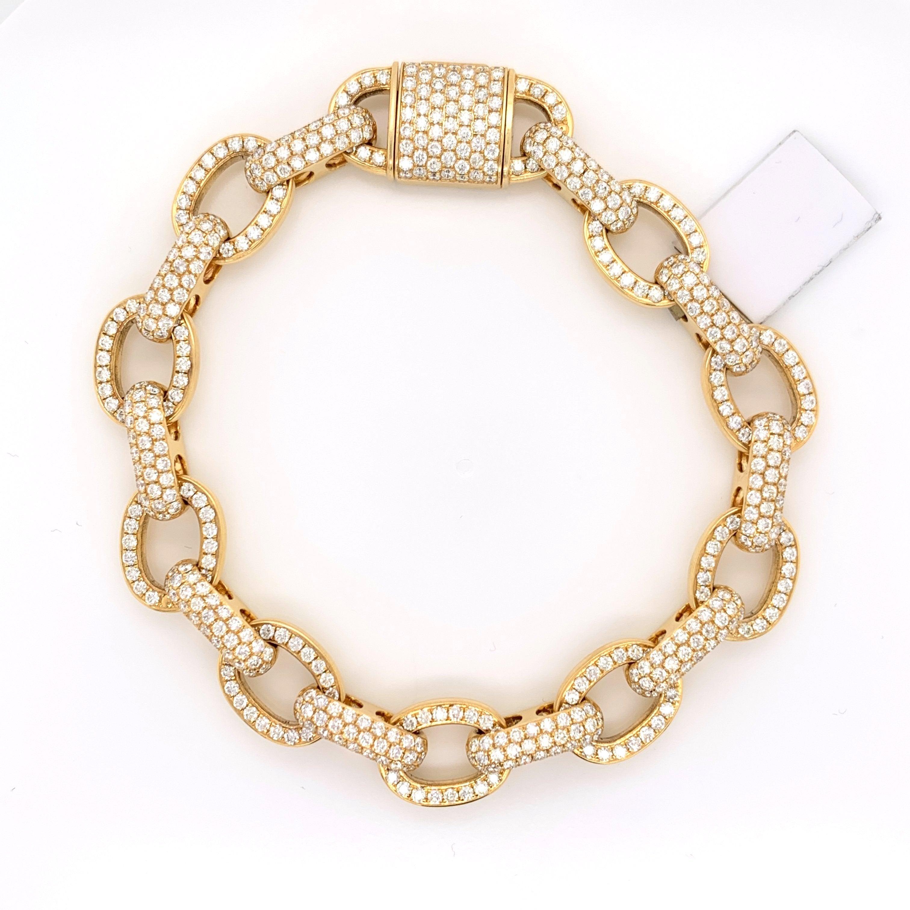 8.50CT Diamond Hermes-Rolo Bracelet in 10K Gold - 12.5mm - White Carat Diamonds 
