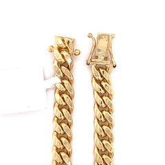 10K Solid Gold Miami Cuban Bracelet - 7.0MM - White Carat - USA & Canada