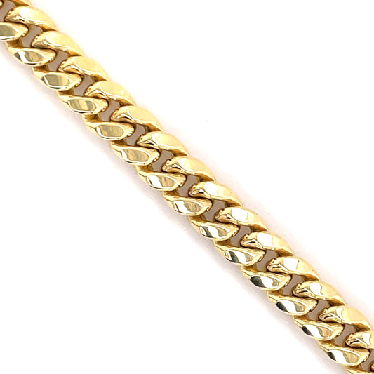 10K Gold Miami Cuban Bracelet (Regular) - 7.0MM - White Carat - USA & Canada