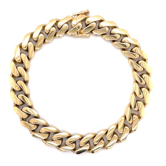 14K Gold Miami Cuban Bracelet (Regular)- 9.5MM - White Carat - USA & Canada