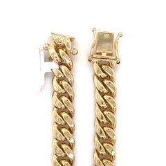 7mm Solid Gold Miami Cuban Bracelet 10K - White Carat - USA & Canada
