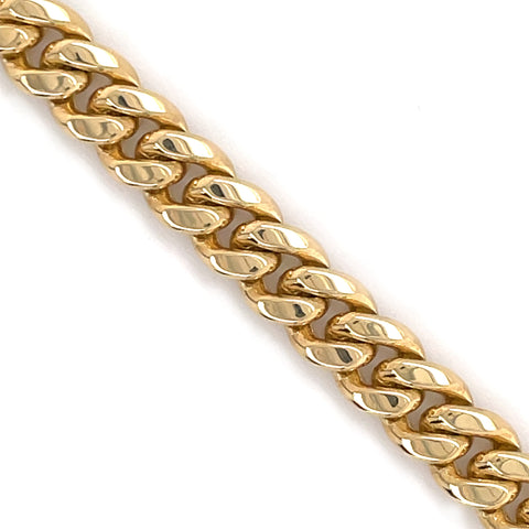 7mm Solid Gold Miami Cuban Bracelet 10K - White Carat - USA & Canada