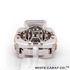 6.26 CT. Diamond Rose & White Gold Ring 14K - White Carat - USA & Canada