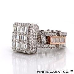 6.26 CT. Diamond Rose & White Gold Ring 14K - White Carat - USA & Canada