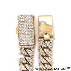10.00 CT. Diamond Cuban Bracelet in Gold - 11.5mm - White Carat - USA & Canada