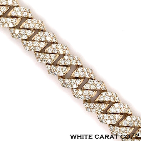 10.00 CT. Diamond Cuban Bracelet in Gold - 11.5mm - White Carat - USA & Canada