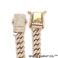 7.00 CT. Diamond Cuban Bracelet in Gold 14K - 9.0mm - White Carat - USA & Canada