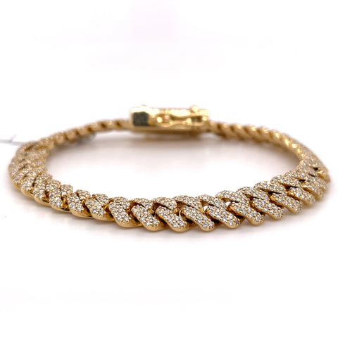 6.00 CT. Diamond Cuban Bracelet in Gold - 9.0mm - White Carat - USA & Canada