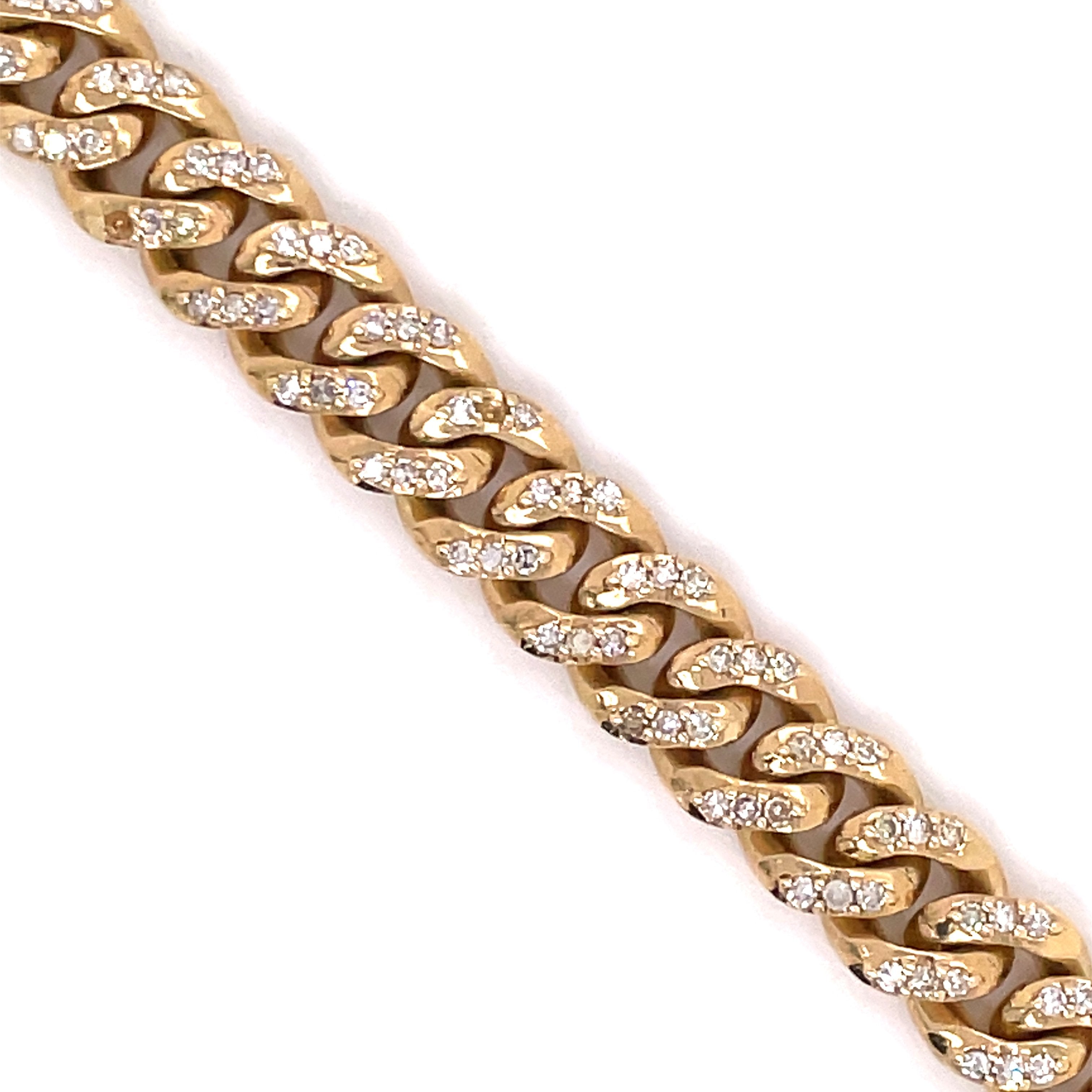 3.00 CT. Diamond Cuban Bracelet in Gold - 8.00mm - White Carat - USA & Canada