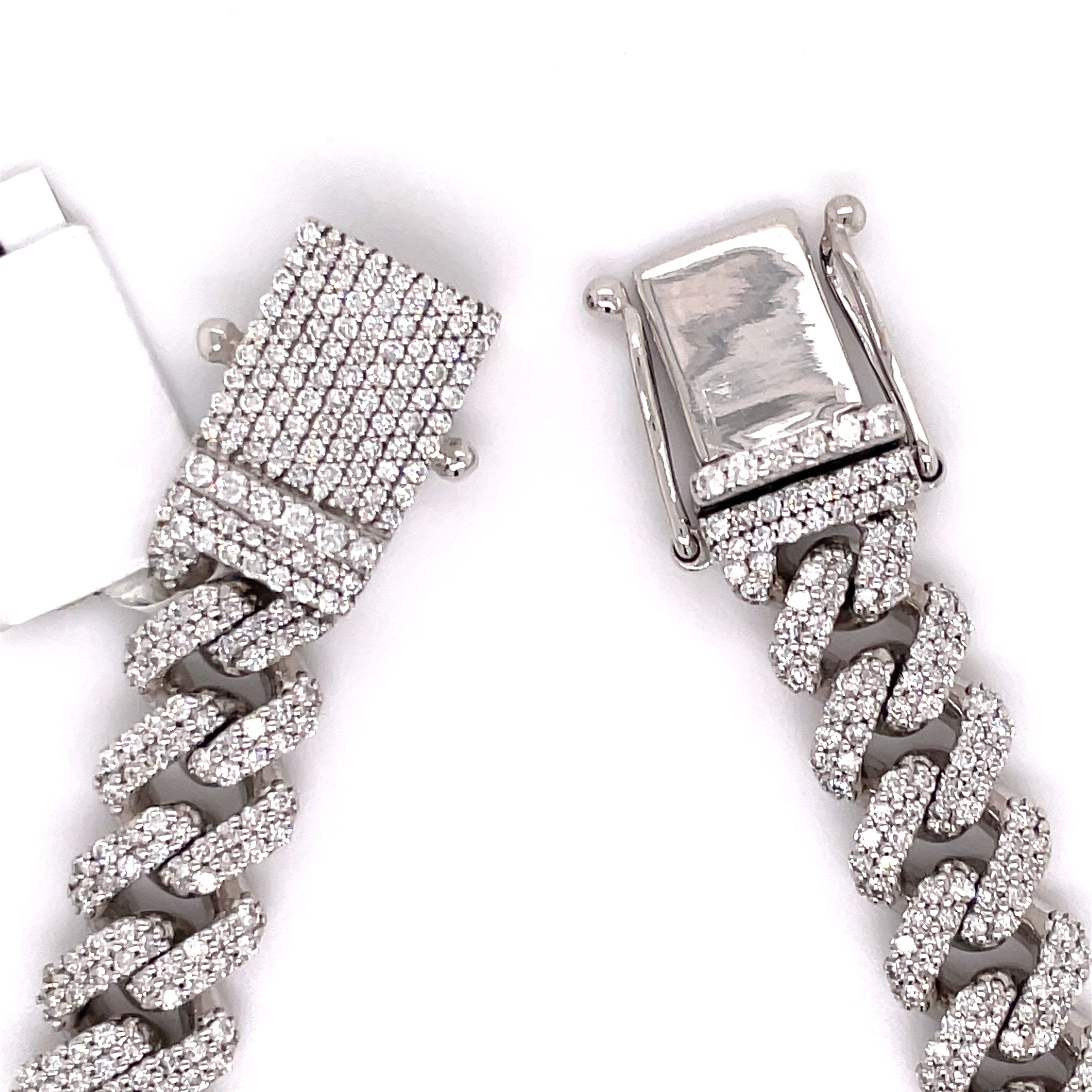 10.00 CT. Diamond Cuban Bracelet in Gold - 11.50mm - White Carat - USA & Canada