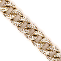 10.00 CT. Diamond Cuban Bracelet in Gold - 14.0mm - White Carat - USA & Canada