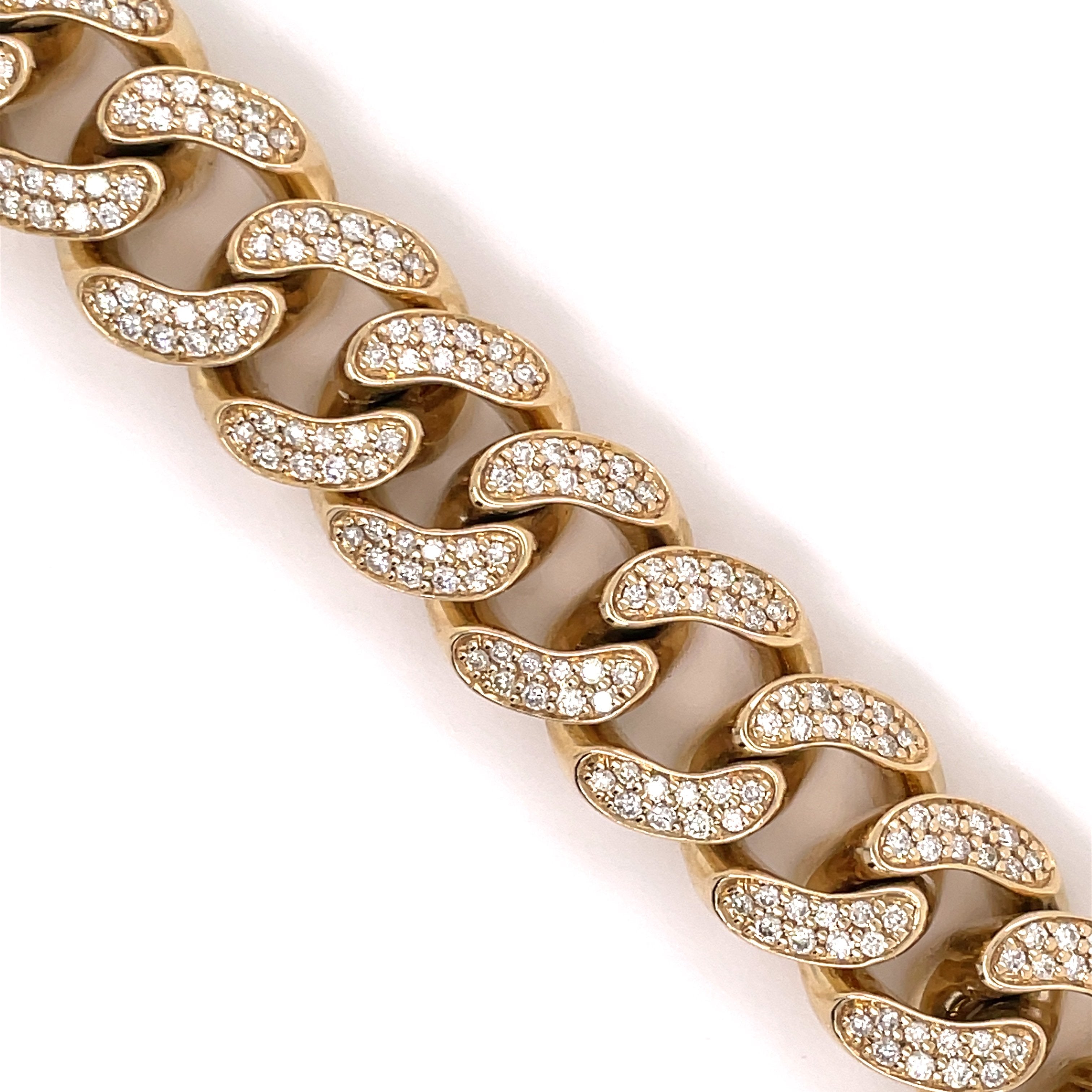 8.00 CT. Diamond Cuban Bracelet in Gold - 16.50mm - White Carat - USA & Canada