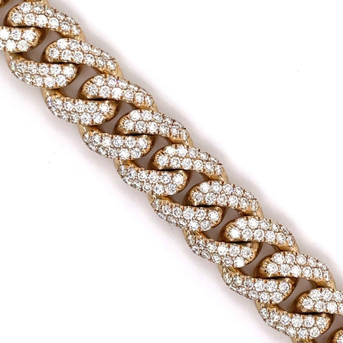 15.00 CT. Diamond Cuban Bracelet in Gold - 13.50mm - White Carat - USA & Canada