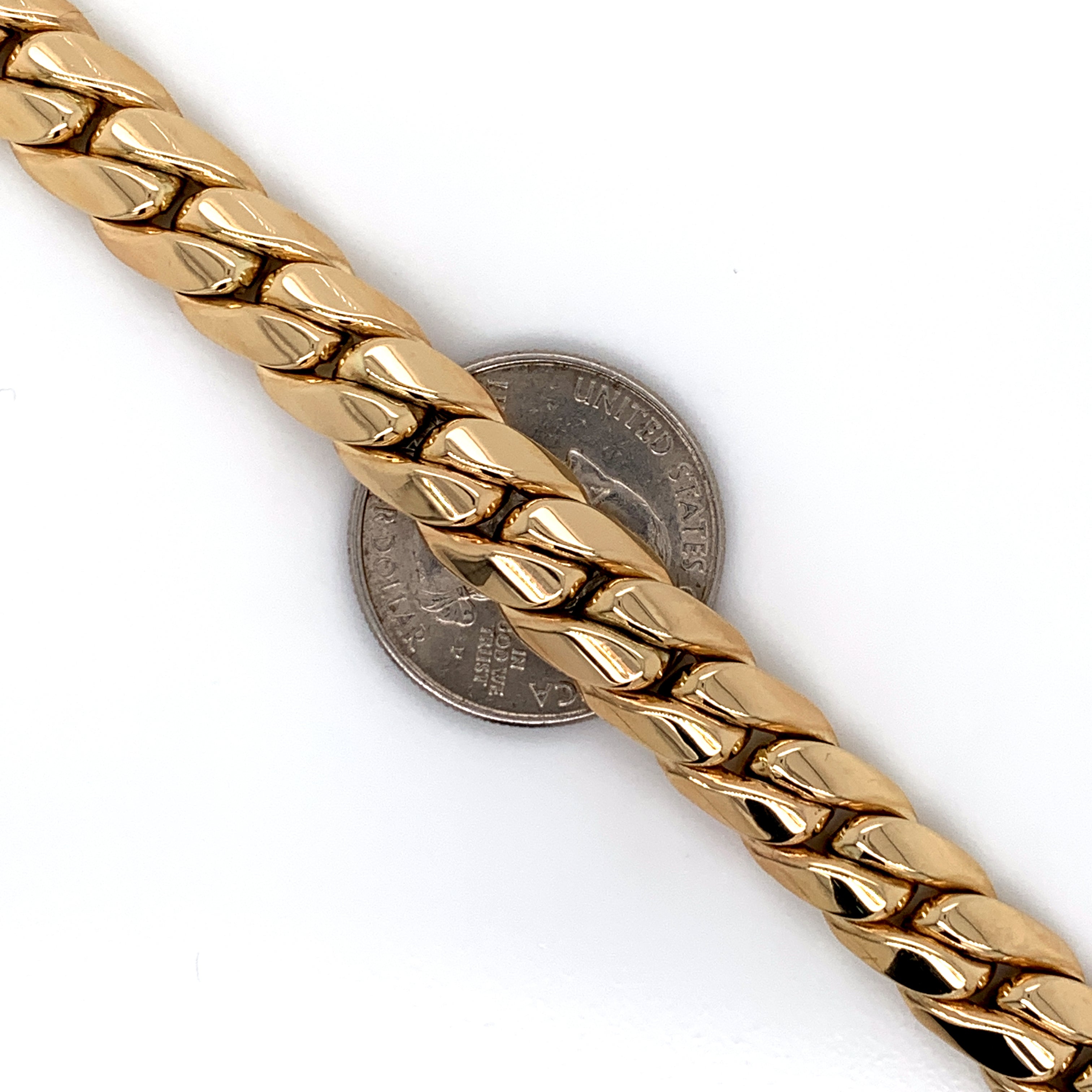 10K Gold Miami Cuban Bracelet (Semi-Solid Extra Close Link) -10MM - White Carat Diamonds 