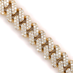 13.00 CT. Diamond Cuban Bracelet in Gold - 13.50mm - White Carat - USA & Canada