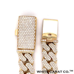 11.00 CT. Diamond Cuban Bracelet in Gold - 13.50mm - White Carat - USA & Canada