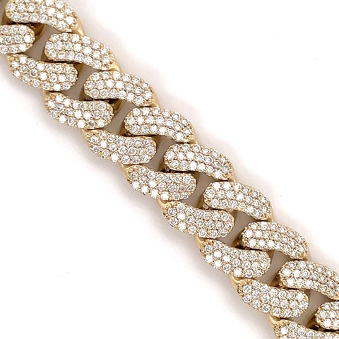 11.00 CT. Diamond Cuban Bracelet in Gold - 13.50mm - White Carat - USA & Canada