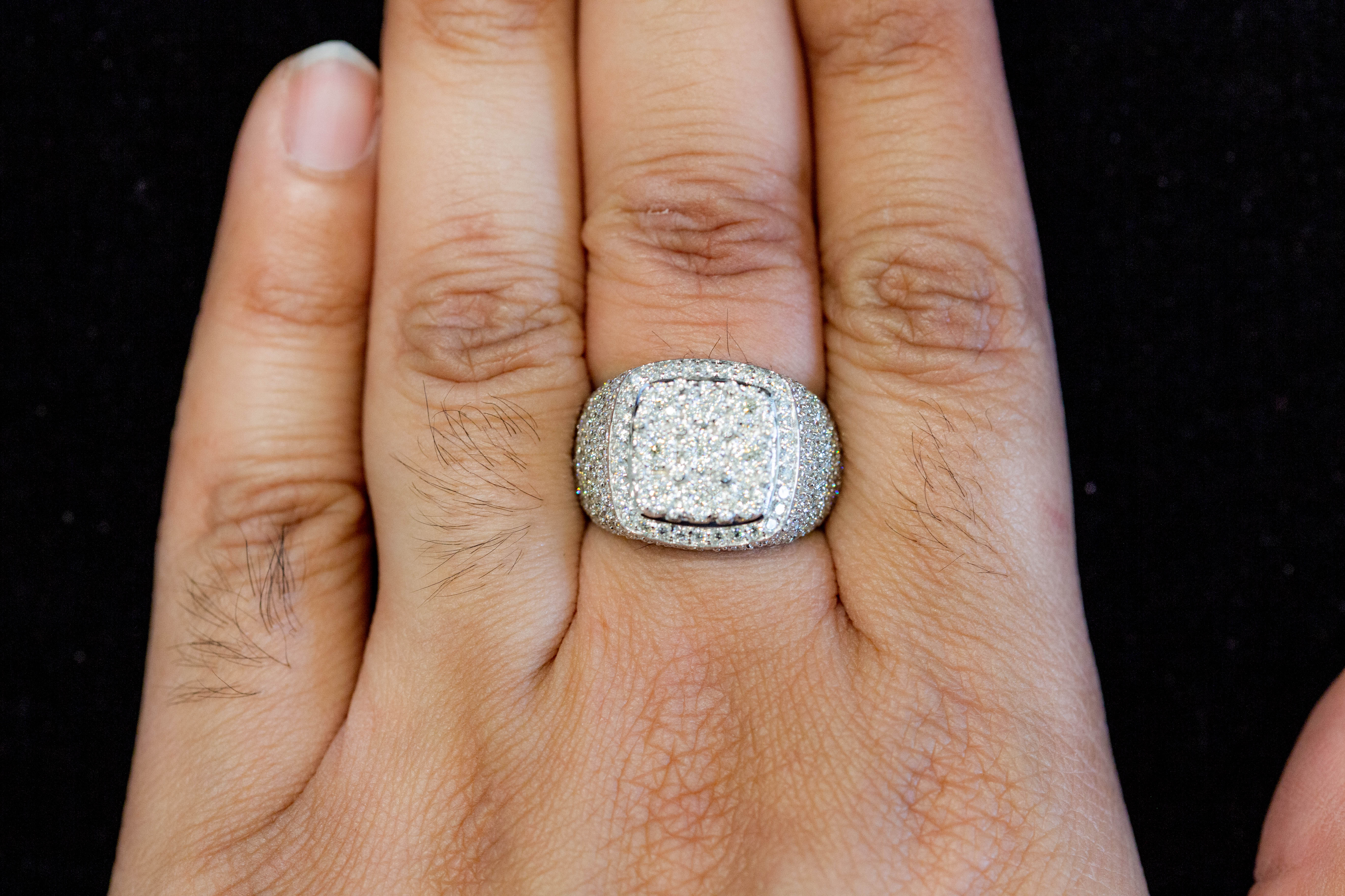 3.75 CT. VVS Diamond Square Ring in Gold - White Carat - USA & Canada