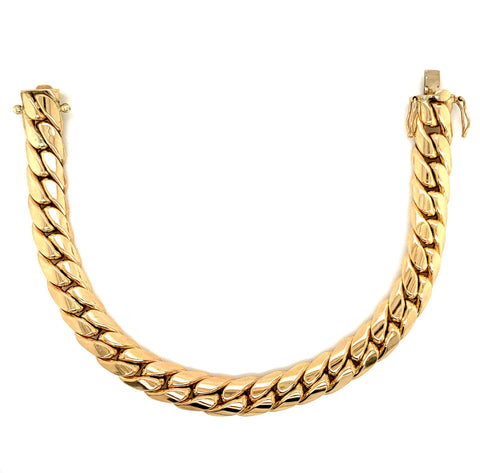 10K Gold Miami Cuban Bracelet (Semi-Solid Extra Close Link) -10MM - White Carat Diamonds 