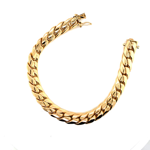 10K Gold Miami Cuban Bracelet (Semi-Solid Extra Close Link) -10MM - White Carat Diamonds 