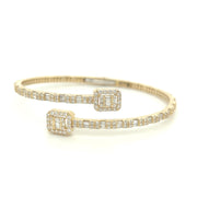 Baguette Bangle Diamond Ladies Bracelet 14K