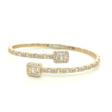 Baguette Bangle Diamond Ladies Bracelet 14K - White Carat - USA & Canada