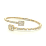 Baguette Bangle Diamond Ladies Bracelet 14K - White Carat - USA & Canada