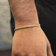 10K Gold Cuban Bracelet (Regular)-5MM - White Carat - USA & Canada