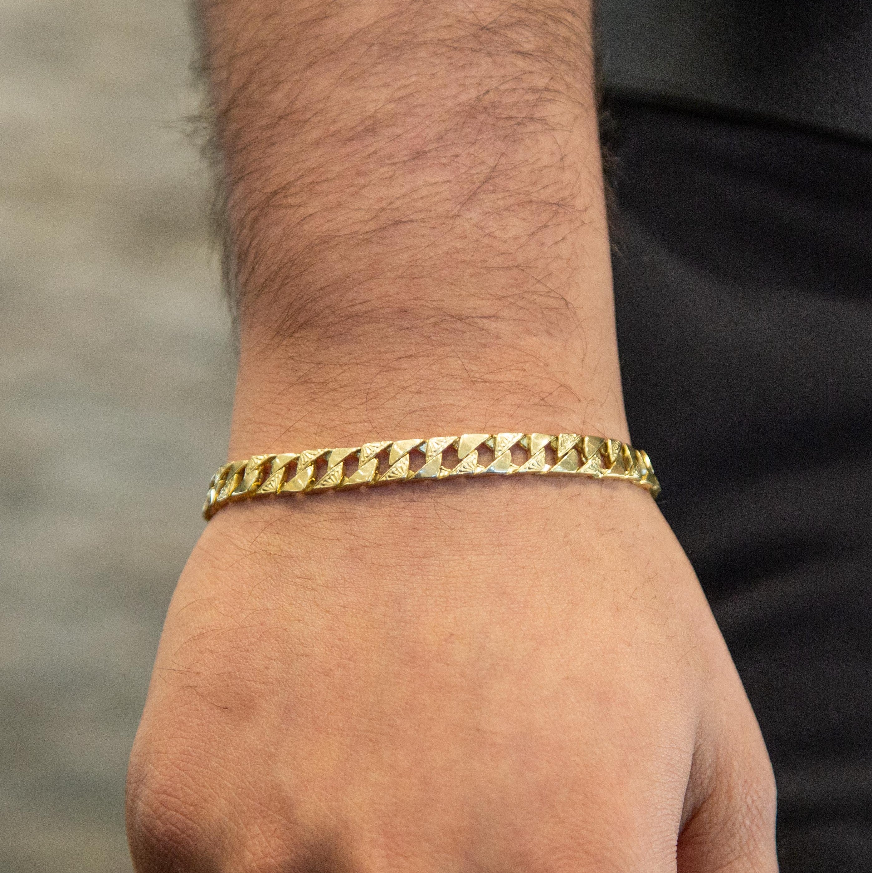 10K Gold Cuban Bracelet (Regular)-8MM - White Carat - USA & Canada