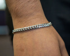 10K White Gold Miami Cuban Bracelet (Regular) - 8.0MM - White Carat - USA & Canada
