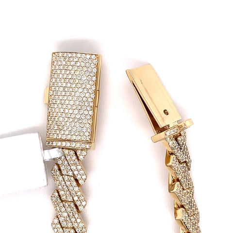 7.00 CT. Diamond Cuban Bracelet in Gold - 9.50mm - White Carat - USA & Canada