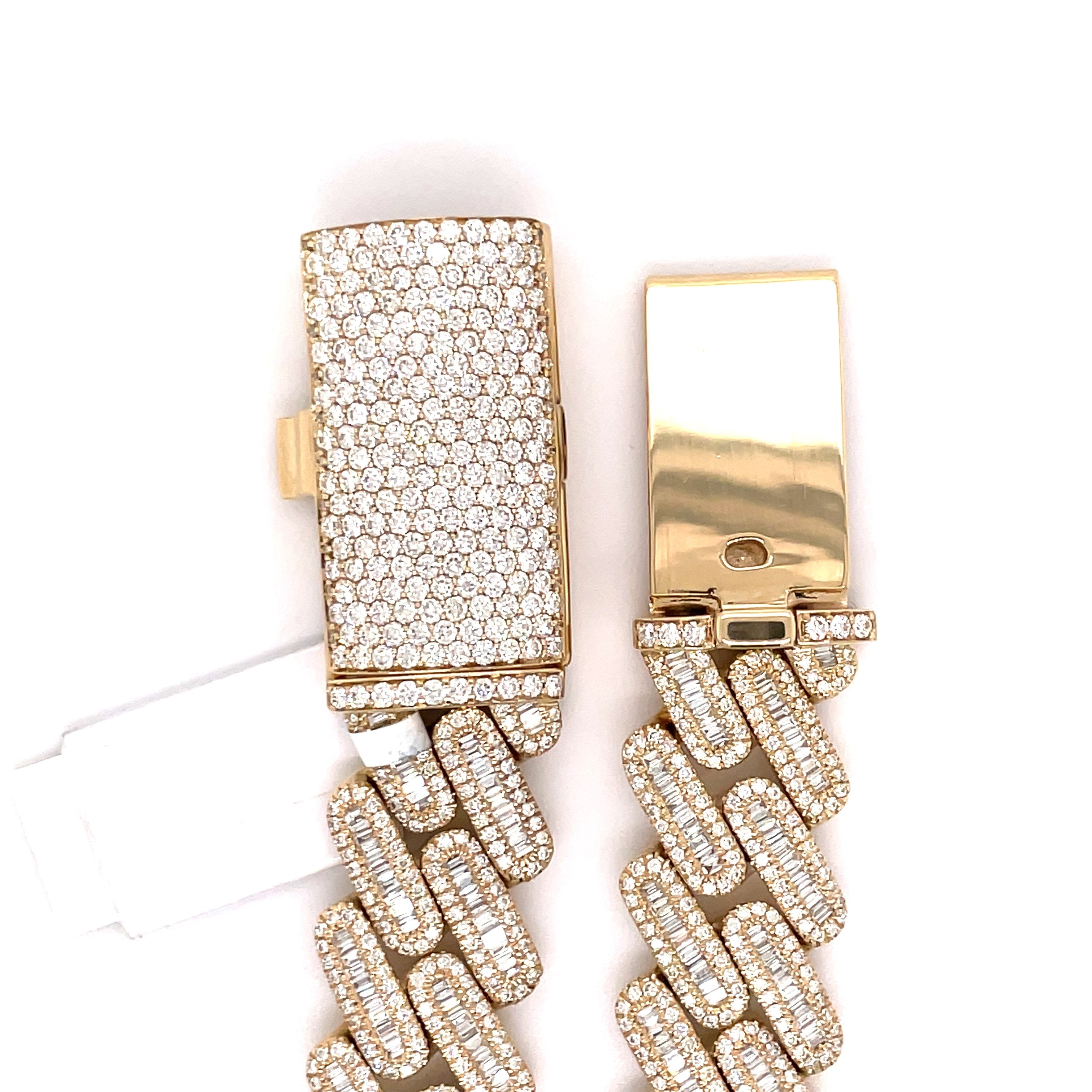 10.00 CT. Diamond Cuban Bracelet in Gold - 14.50mm - White Carat - USA & Canada
