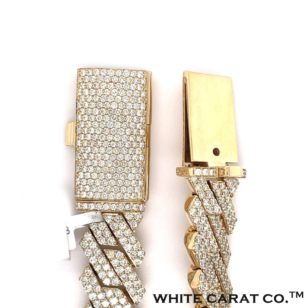 15.00 CT. Diamond Cuban Bracelet in Gold - 14.0mm - White Carat - USA & Canada
