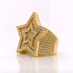 4.30 CT. Diamond 3D Star Ring in 10K Gold - White Carat Diamonds 