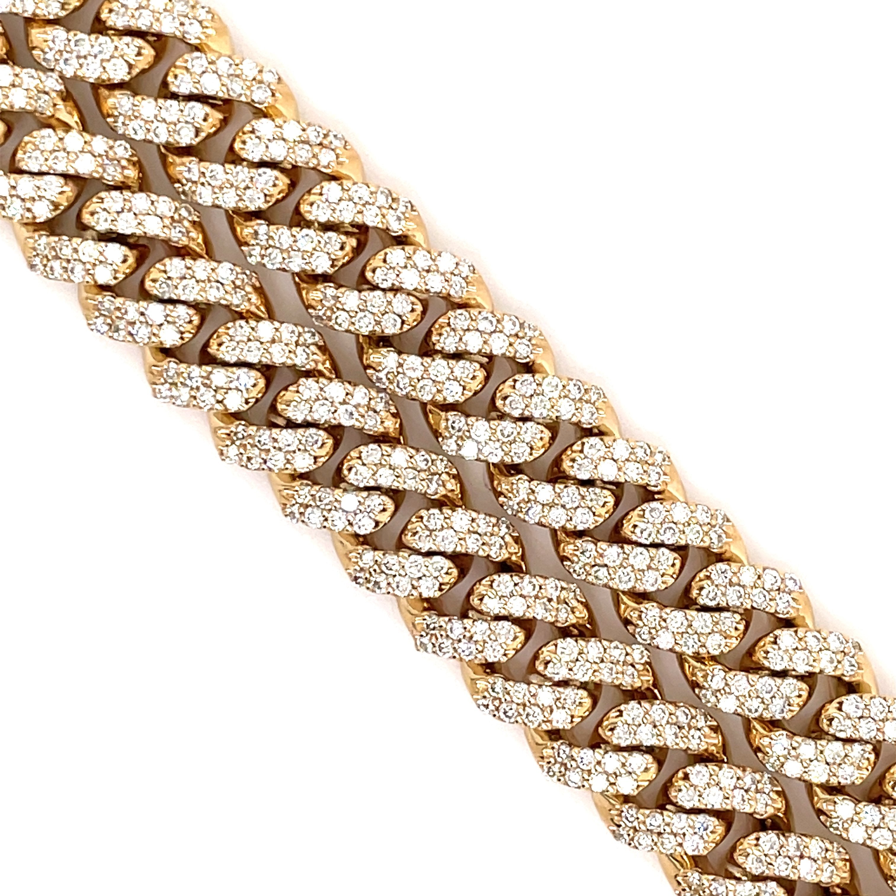 12.00 CT. Diamond Miami Cuban Chain in 14KT Yellow Gold (9.5mm) - White Carat - USA & Canada