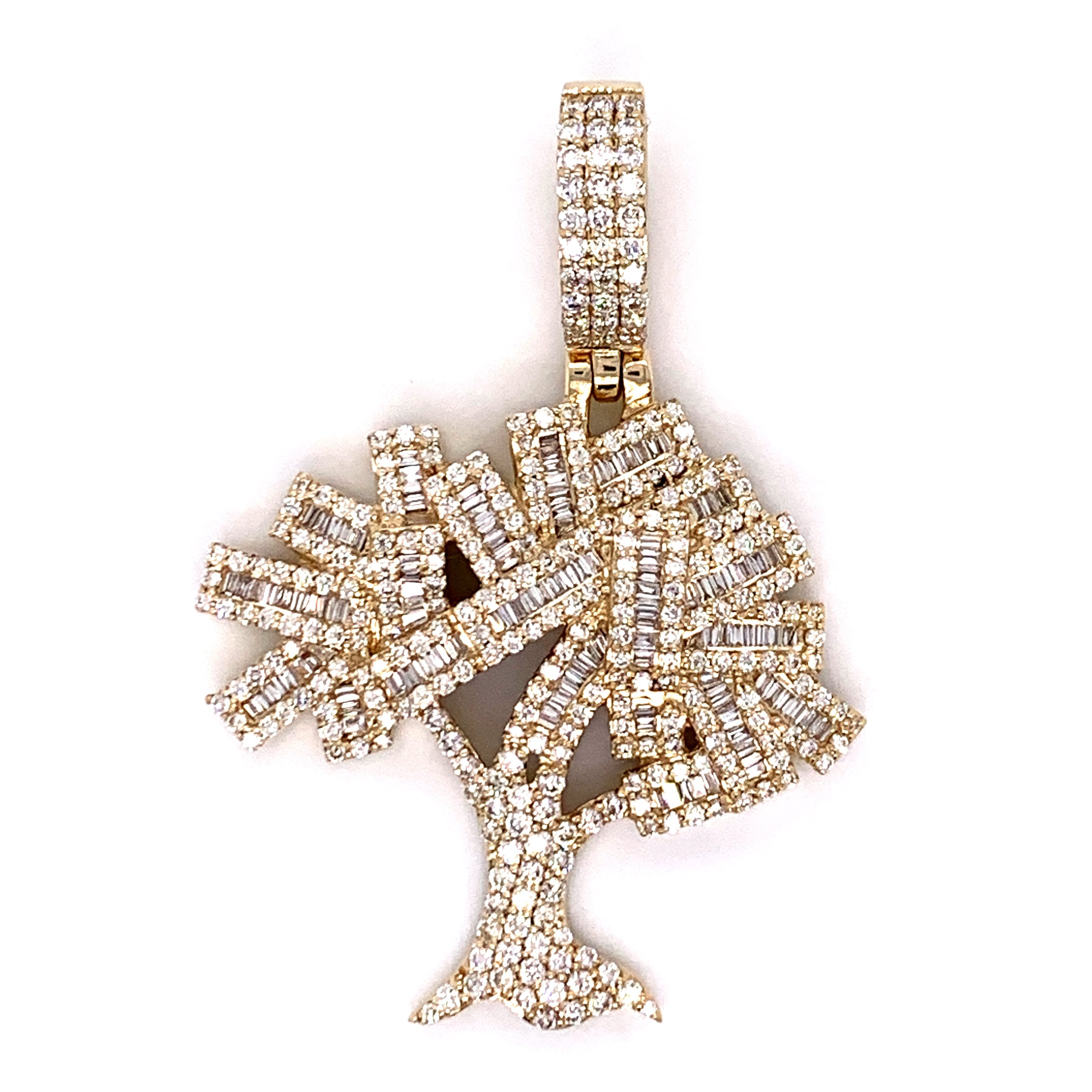 2.75 CT. Diamond Money Tree Pendant in 10K Gold - White Carat Diamonds 