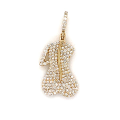 0.90 CT. Diamond Lady's Silhouette Pendant in 10K Gold - White Carat Diamonds 
